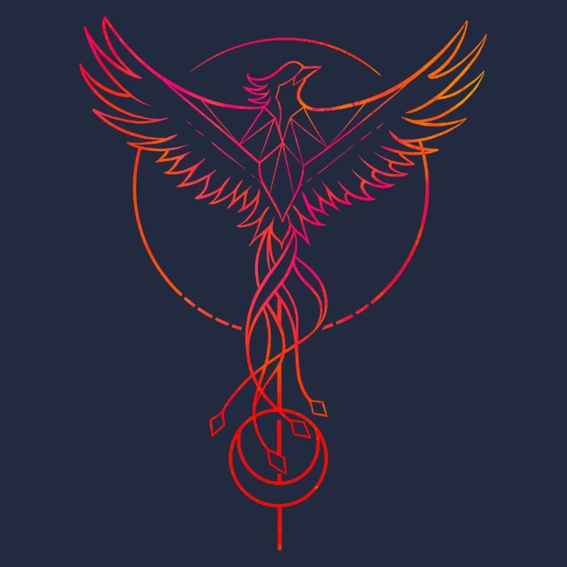 Phénix colored line art