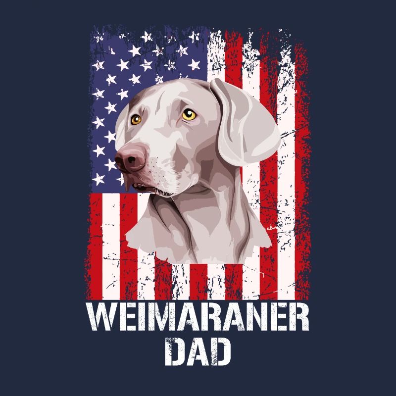 Weimaraner Dad Drapeau américain, Weimaraner Chien