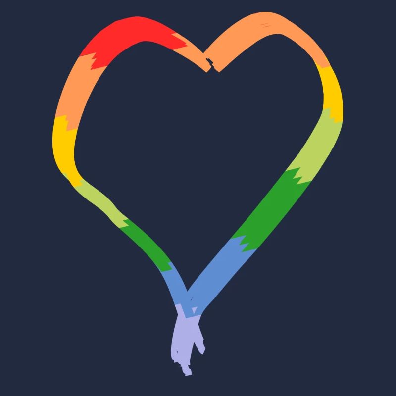 Regenbogenherz gezeichnet
