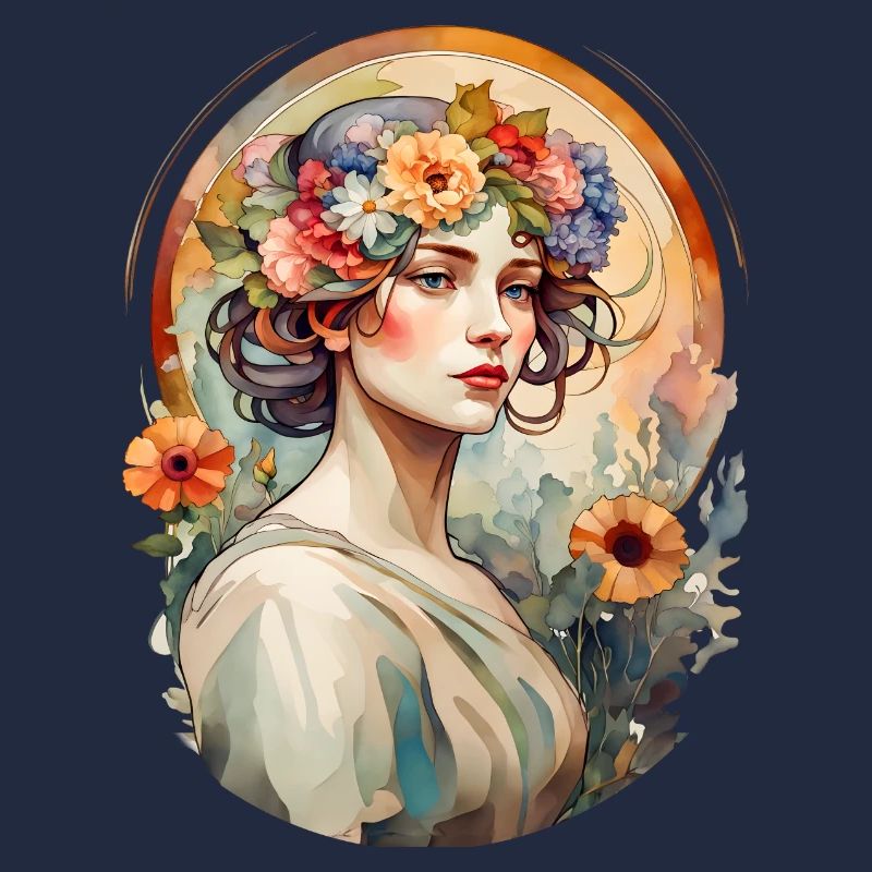 Jugendstilpportrait einer hübschen Frau