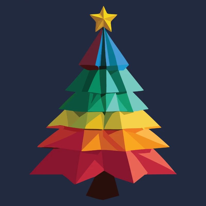 Low-Poly-Weihnachtsbaum