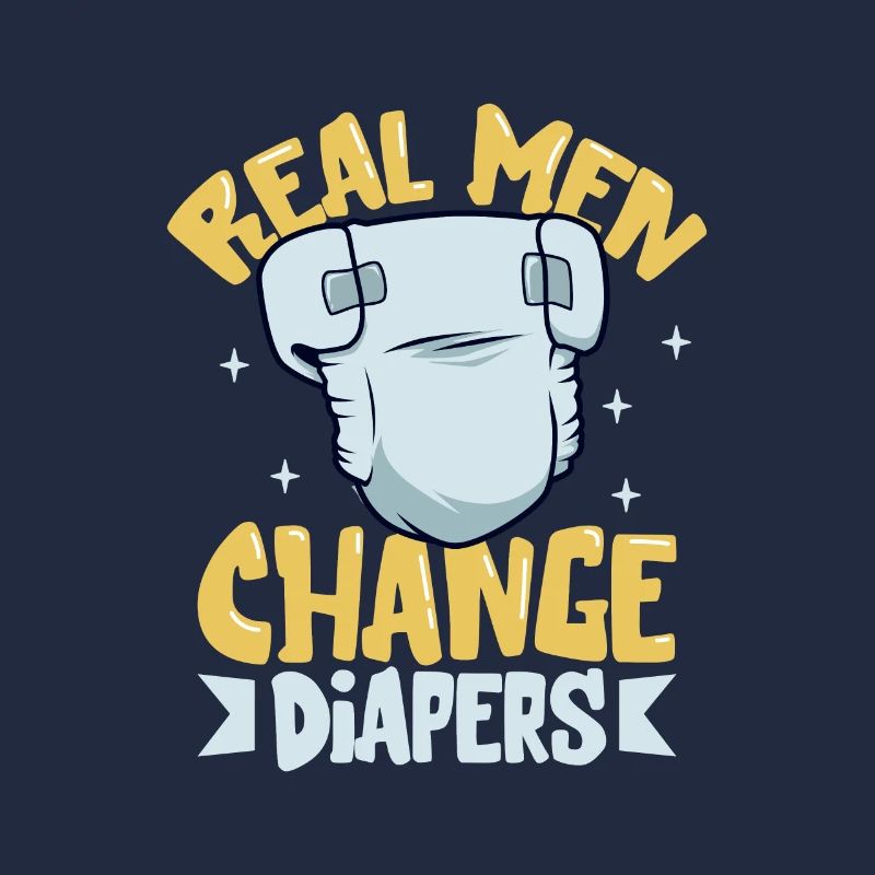 Echte Männen wechseln Windeln