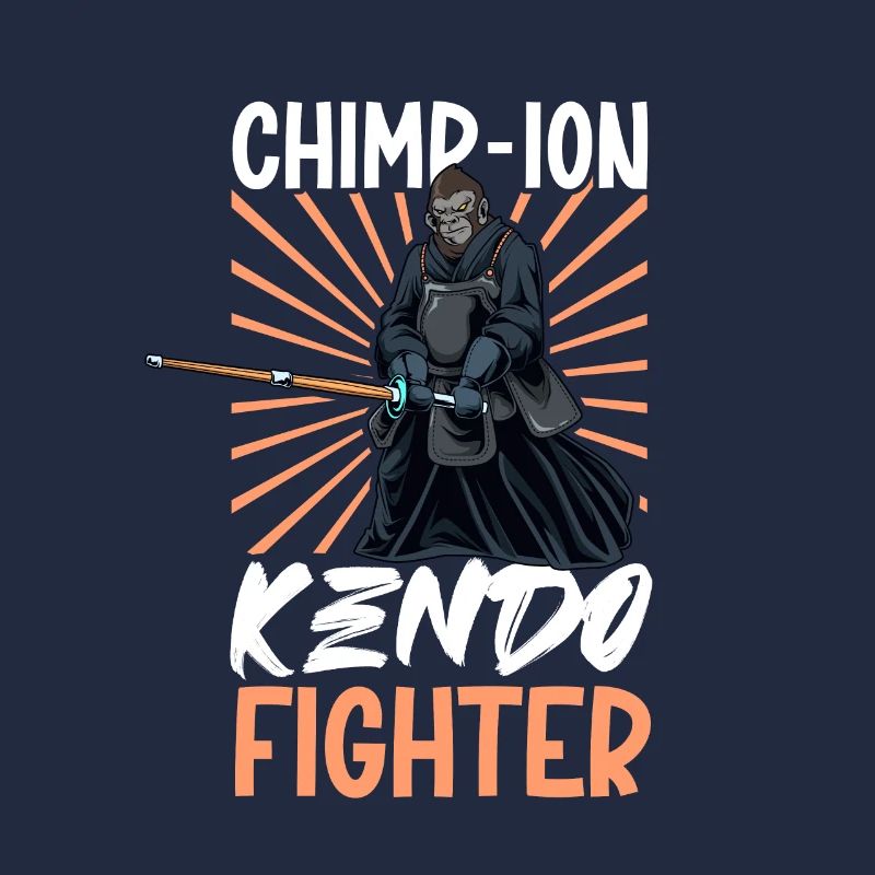 Chimpanzee does kendo