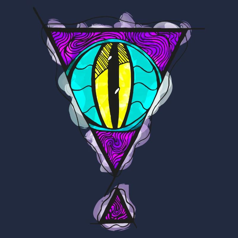 Œil de monstre extraterrestre avec ouverture dimensionnelle triangulaire