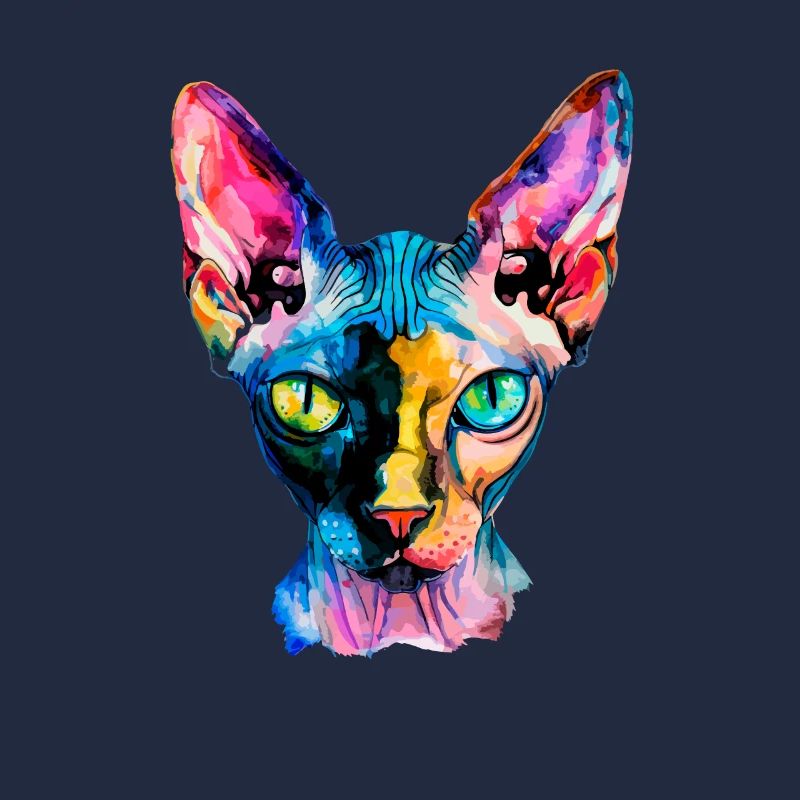 Sphynx illustration, funny sphynx cat