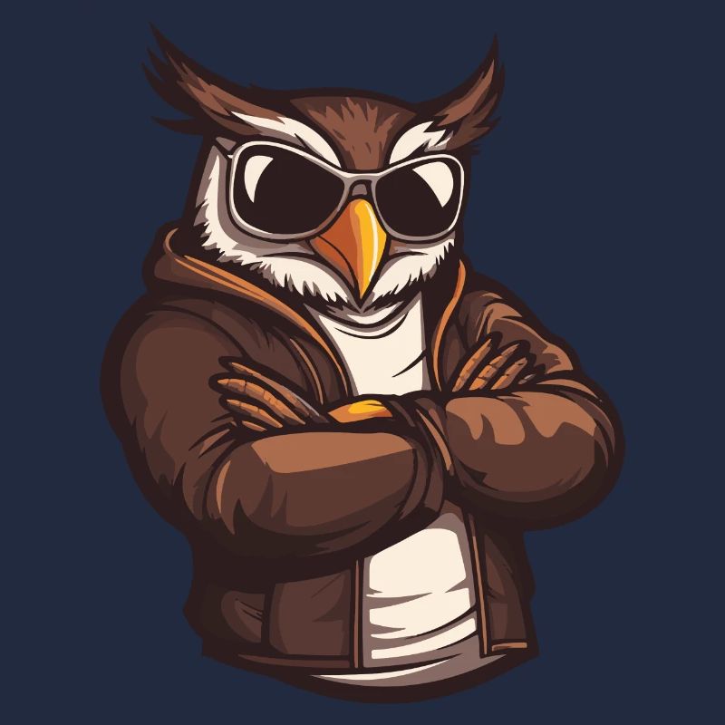 hibou bande dessinée cool