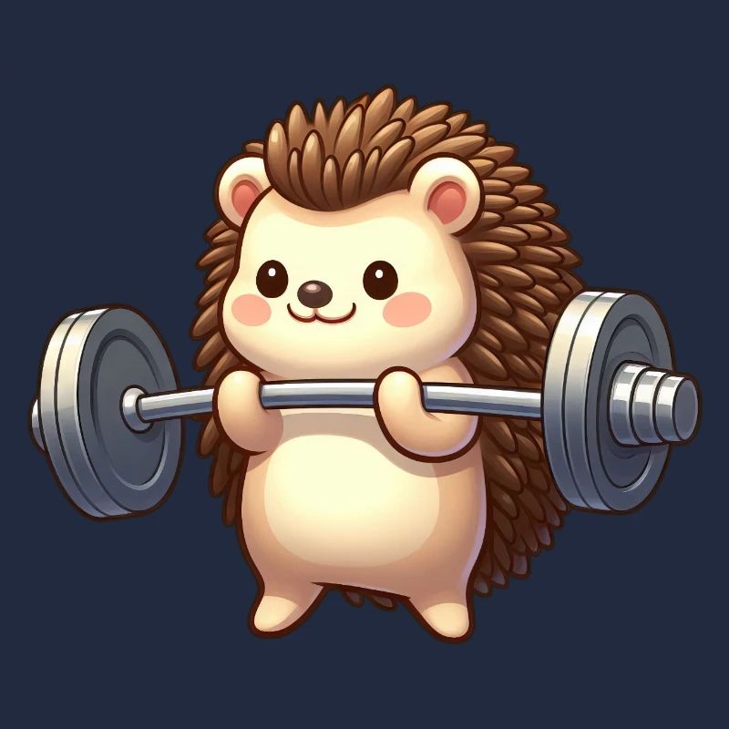 Igel Training Langhantel Workout Cartoon
