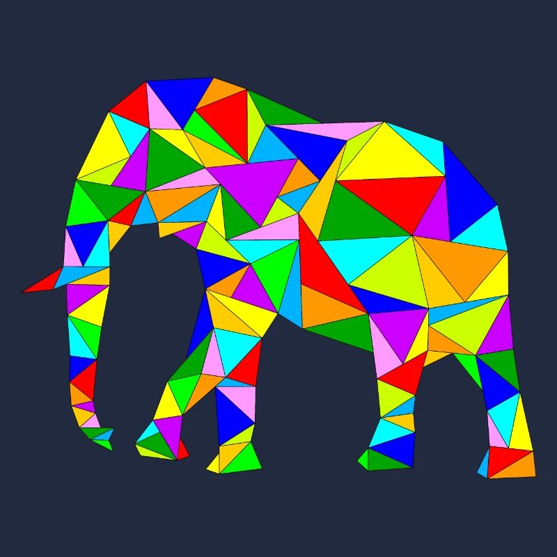 kunterbunter Polygon Elefant