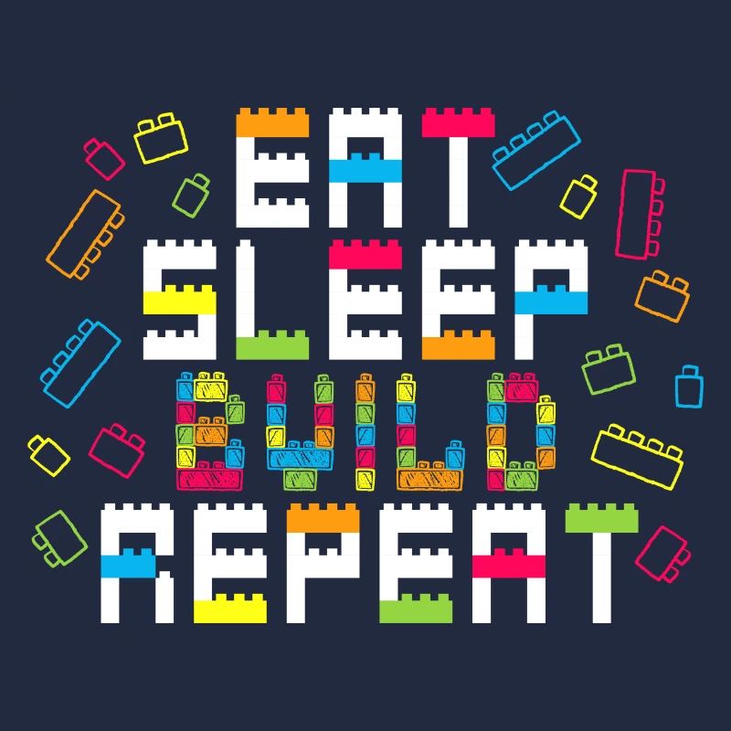 Eat Sleep Build Repeat Master Builder Block Gift