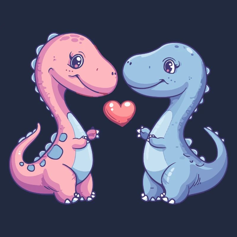 Dinosaurier brontosaurus Paar Liebe