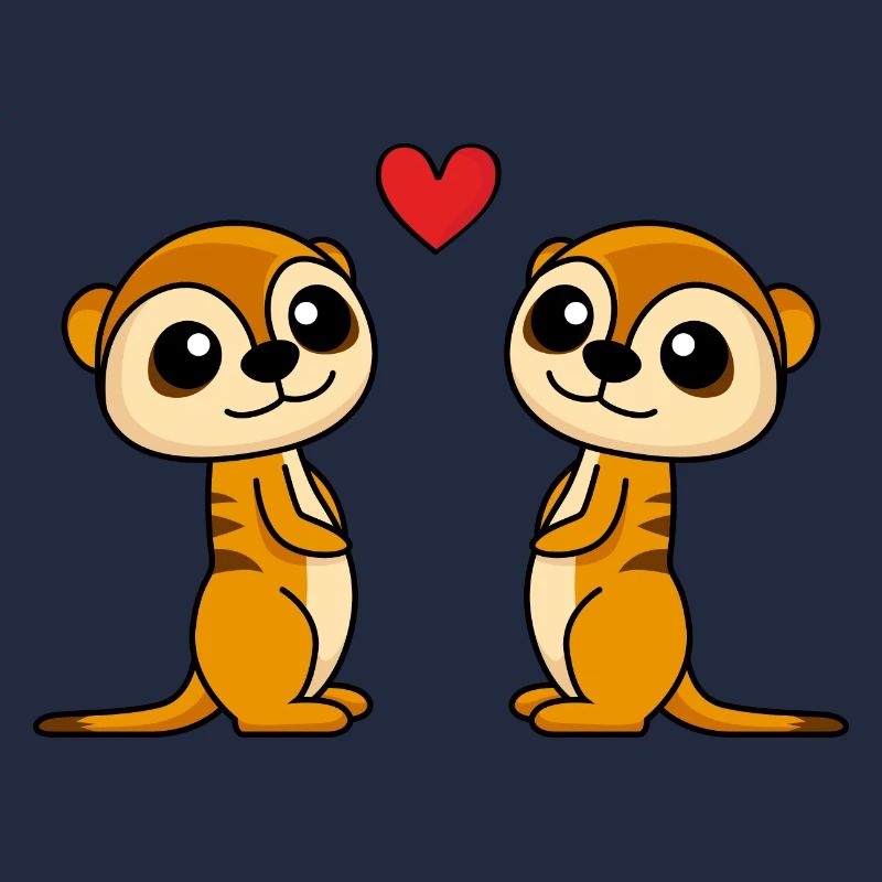 Erdmännchen Comic Paar liebe