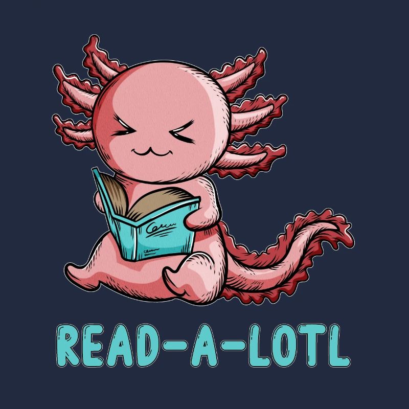 Molch Buch lesen Axolotl will ein bisschen lesen