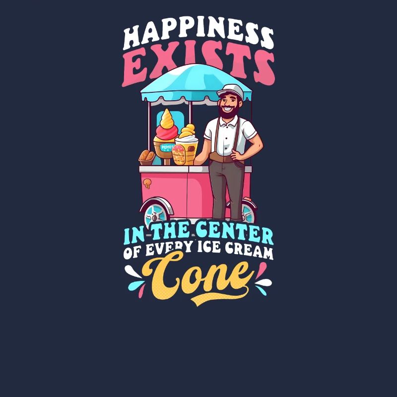 Eisverkäufer Glück Mitte des Eises