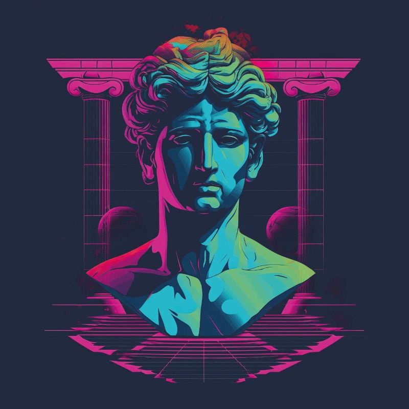 80 ' s statue grecque classique Synthwave