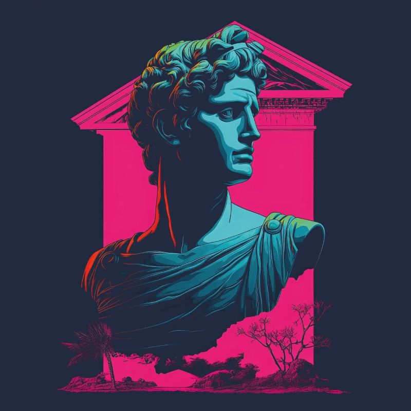 80 ' s statue grecque classique Synthwave