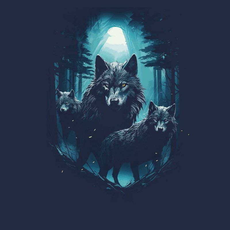 Dunkle Kunst Wolf Wald Mythisch