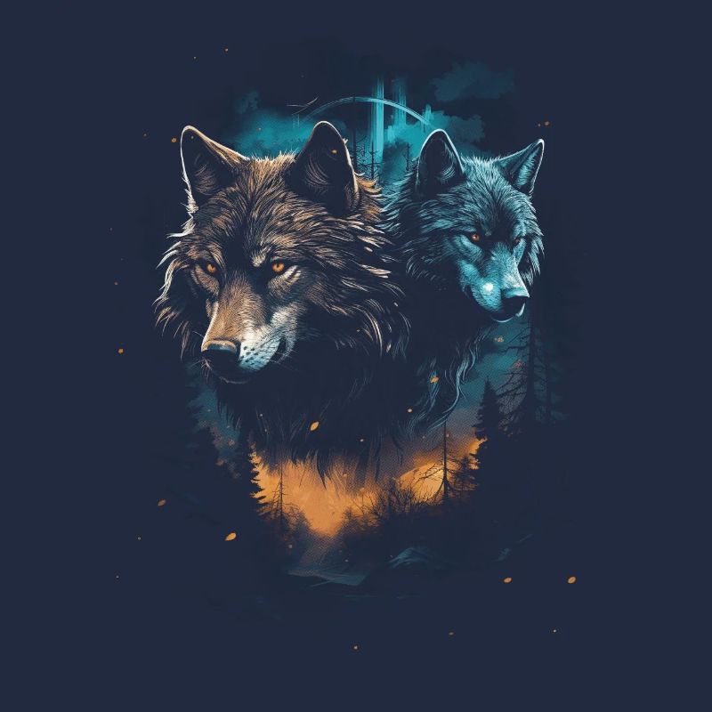 Dark Art Wolf Forest Mythical