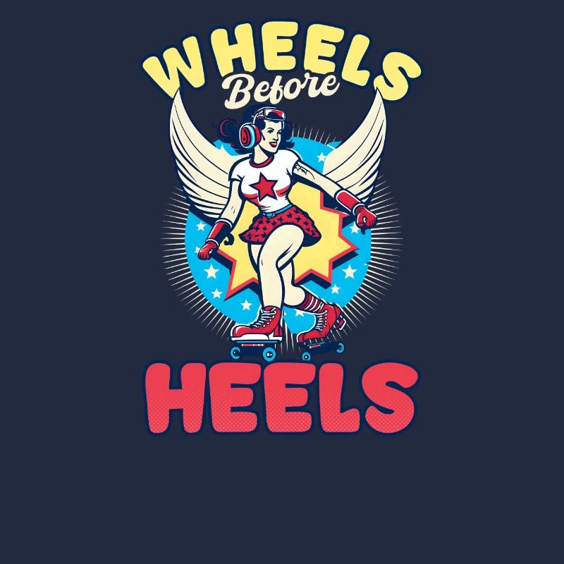 Roller Derby Räder vor Absätzen