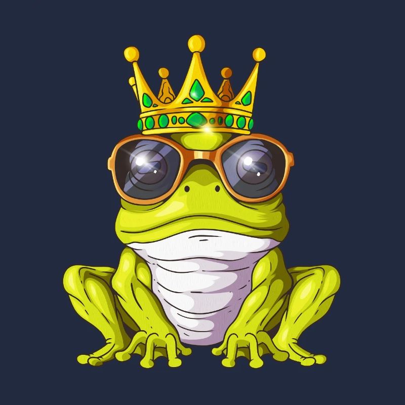 Cool Frog Prince Royalty Toads King Crown