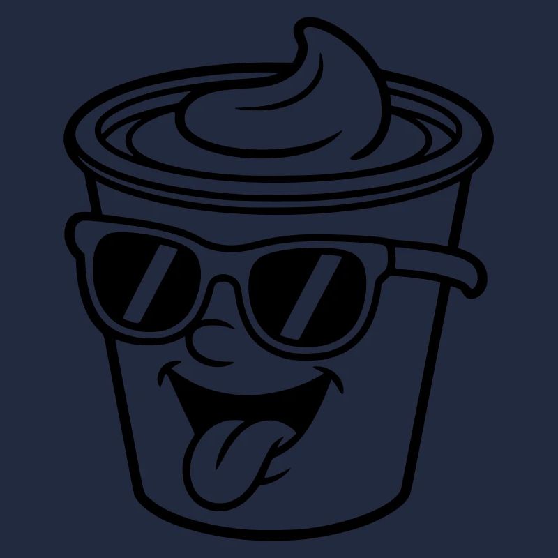 Tasses, crème, yaourt, crème, glace (couleur variable)