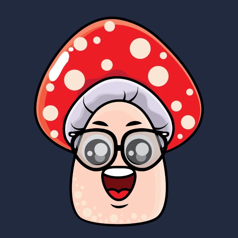 Caricature de champignons geek