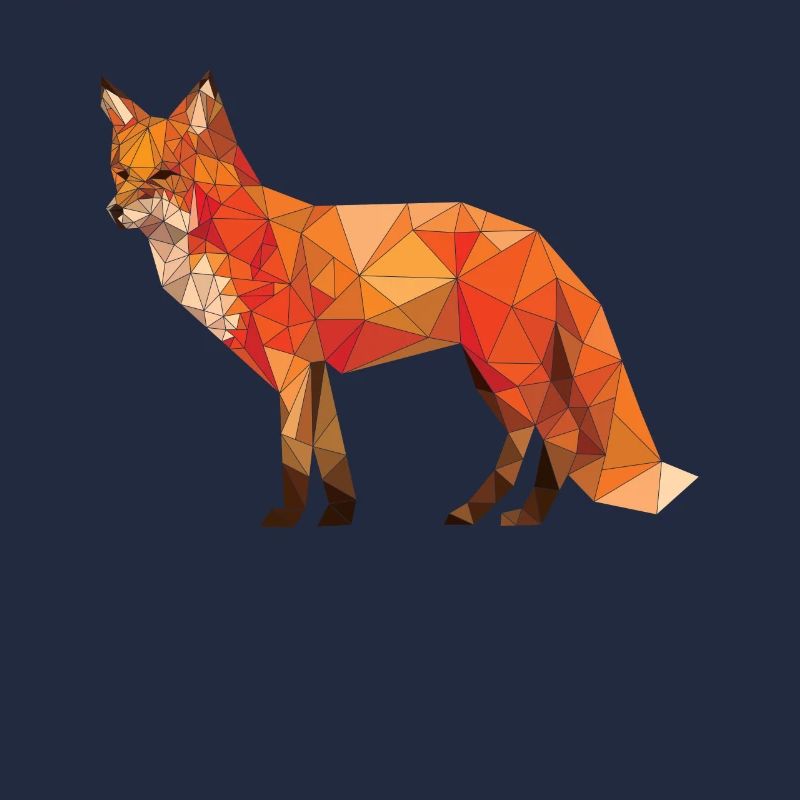 Geometric Fox Tee Graphic Fox Gift