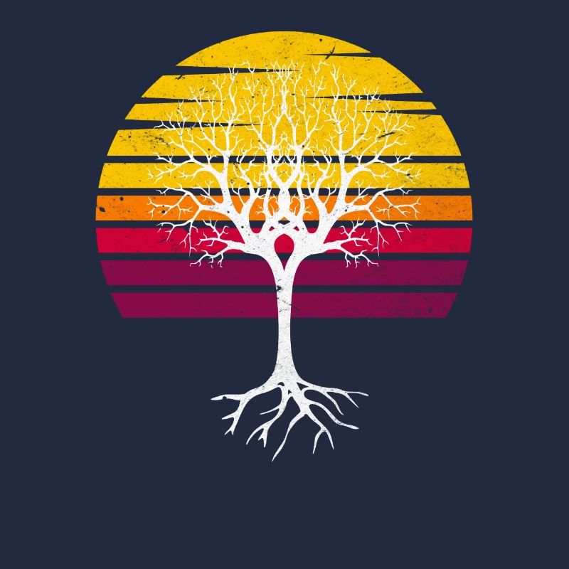 Retro Sun Tree Arbor Day