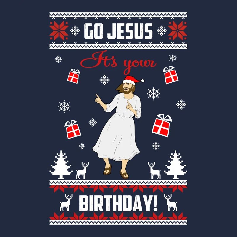 Go Jesus c'est ton anniversaire Pull de Noël laid
