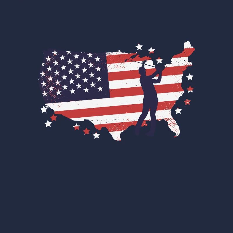 Drapeau américain golfeurs