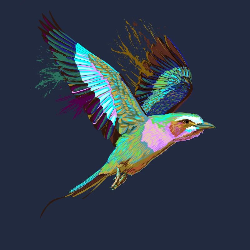 Flying Splash Bird Lilac Breasted Roller