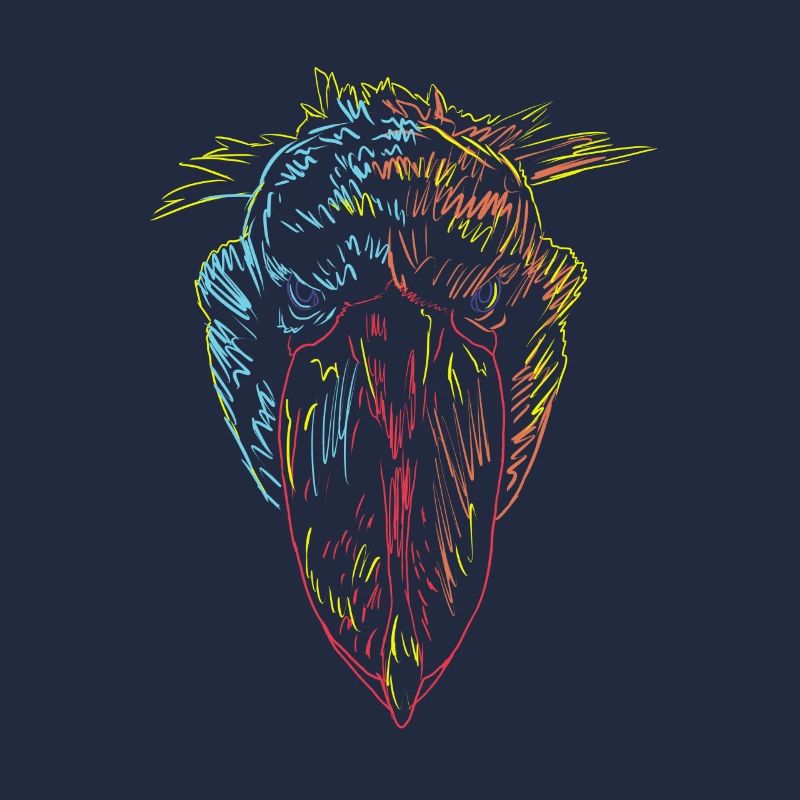 Bunter Vogel Schuhschnabel