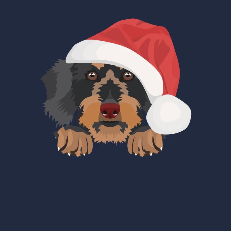 Teckel à poil dur Joyeux Noël