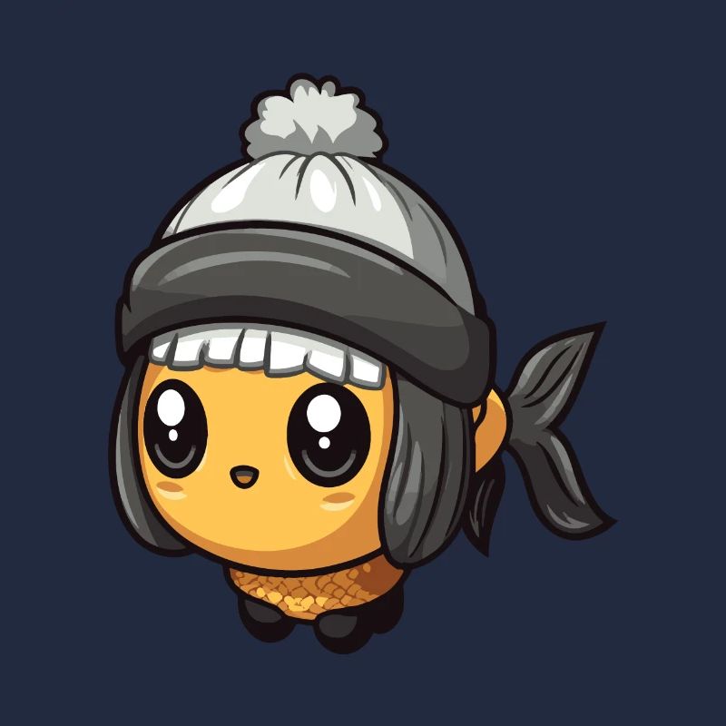 Fisch Winter Comic Niedlich