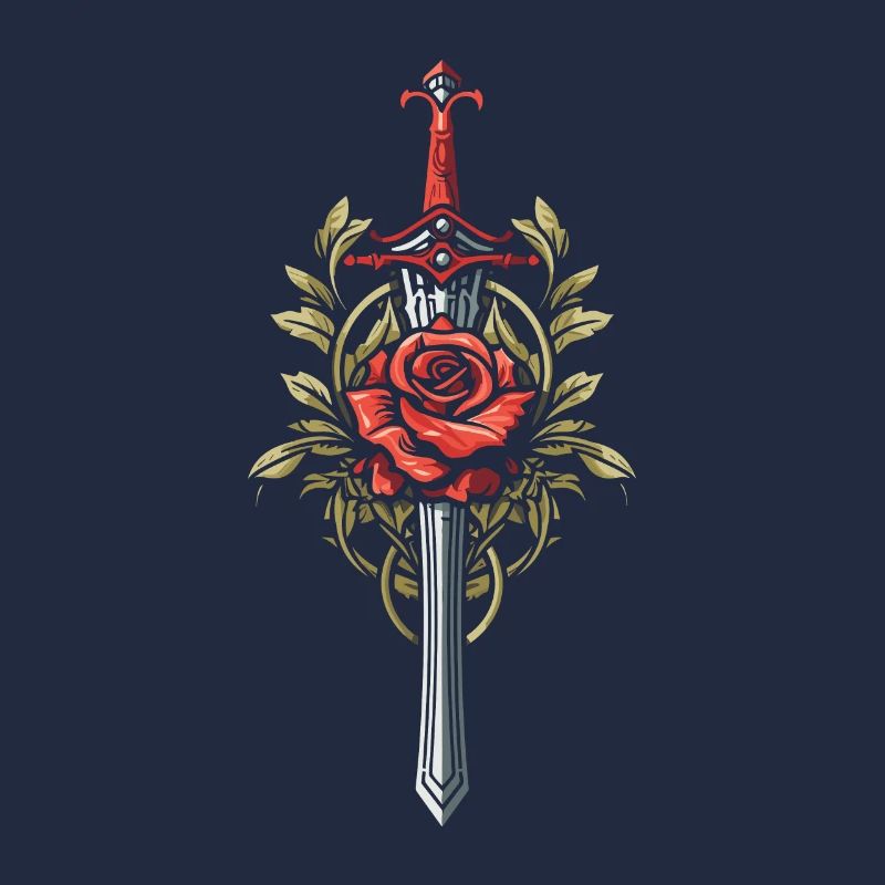 Épée Goth Rose rouge