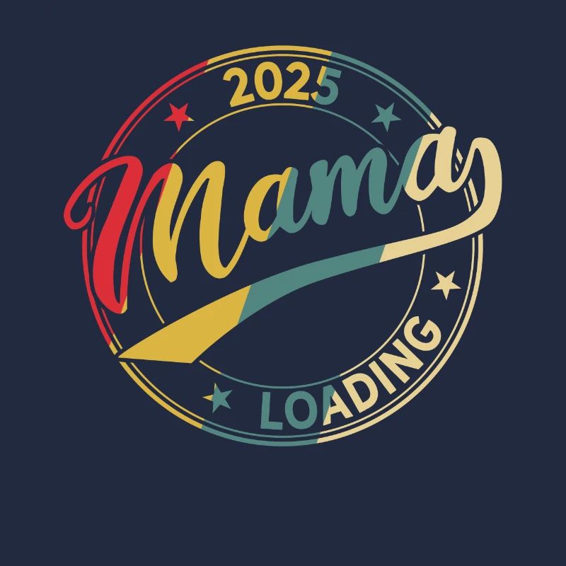 Mama 2025 Loading Retro Werdende Mama 2025