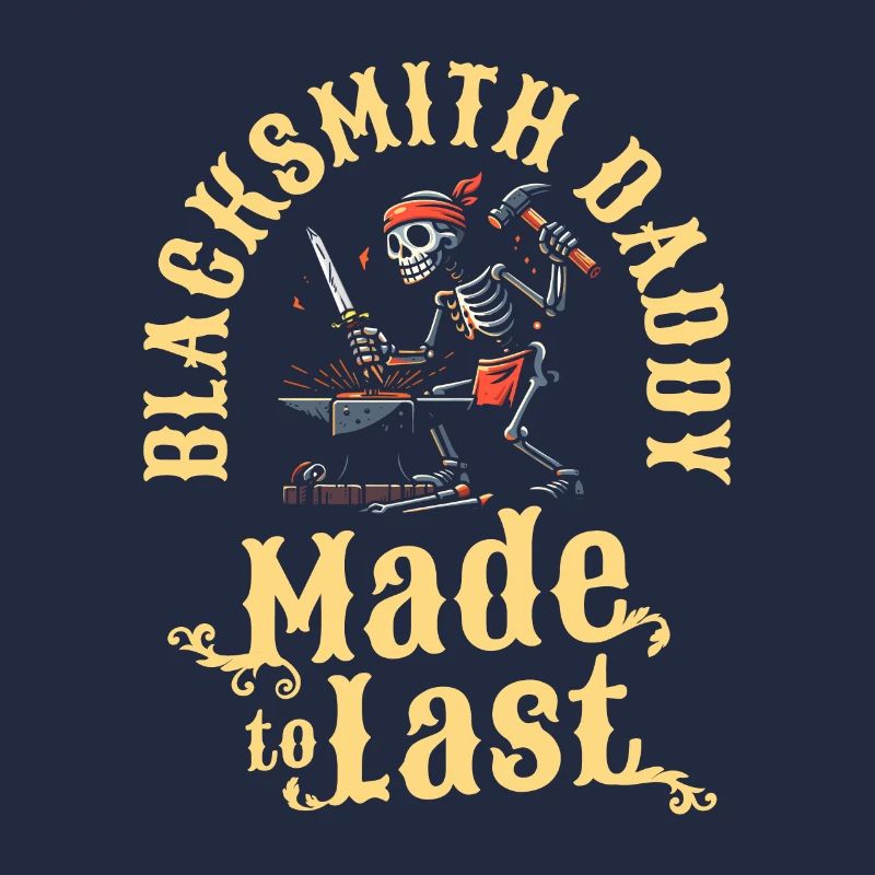Blacksmith Metalworker Skeleton Fathers Day Dad