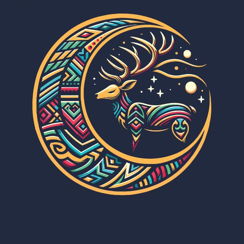 Cerf Tribal Lune