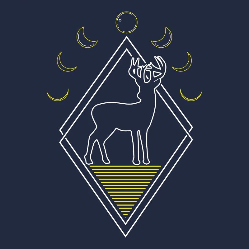 Deer Abstract Moon Phases