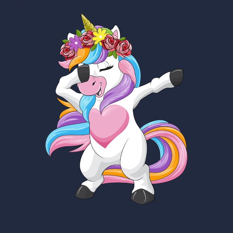 Dabbing Einhorn Blumenkranz Mädchen Geschenk