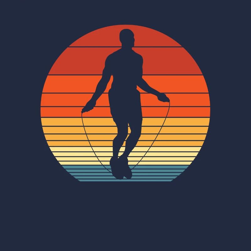 Retro Silhouette Springseil Mann Springseil