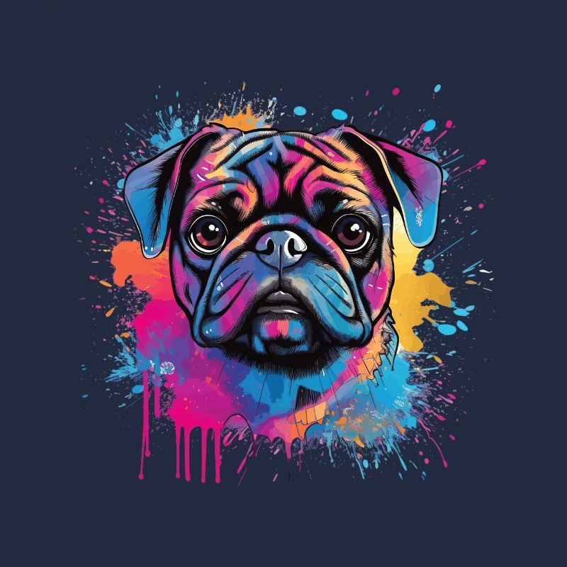 Mops-farbspritzer-design