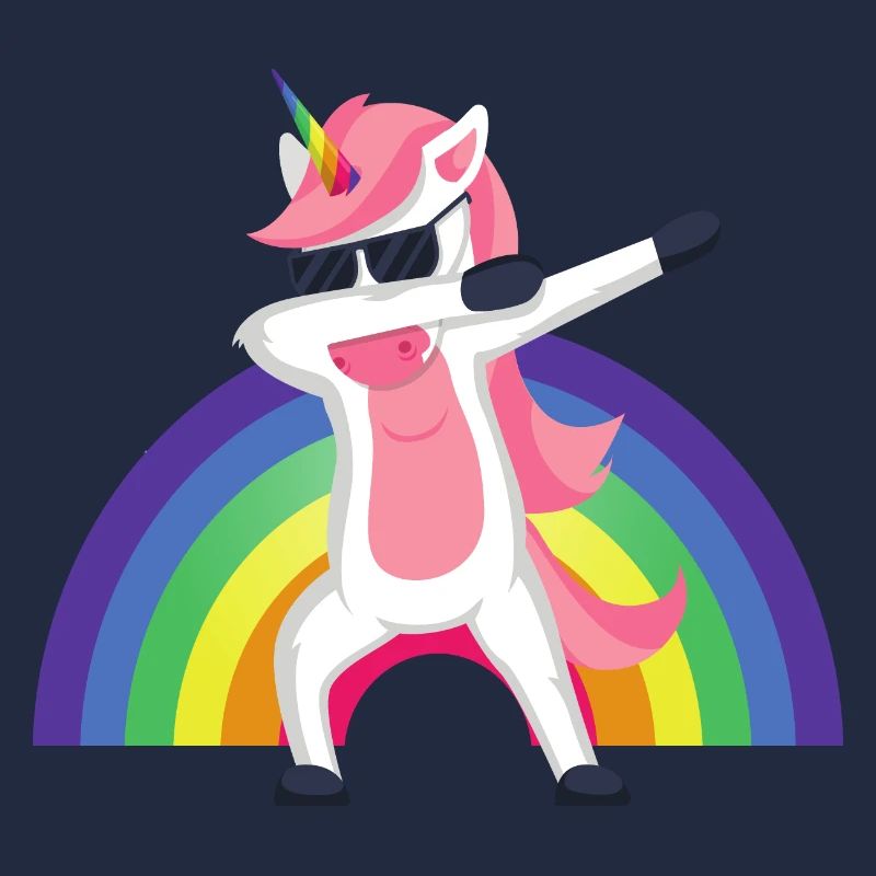 Einhorn Dab, Dabbendes Einhorn, DAB, Regenbogen