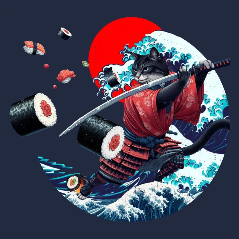 Japanische Samurai-Katze sush
