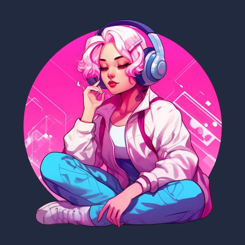 Mädchen mit Kopfhörern