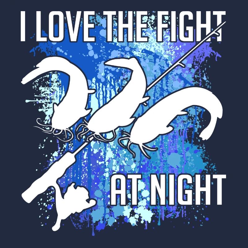 Waller catfish silhouette canne à pêche et éclaboussures de couleur