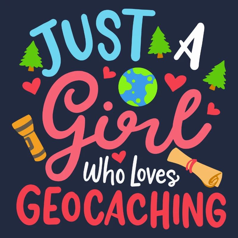 Mädchen, das Geocaching liebt