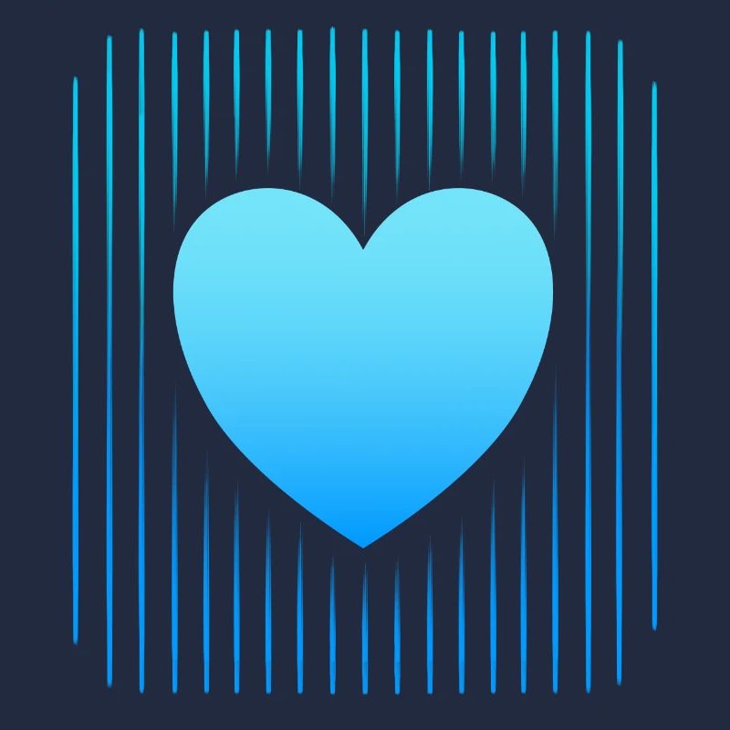 Coeur Bleu Coeur Lignes Bleues Abstrait