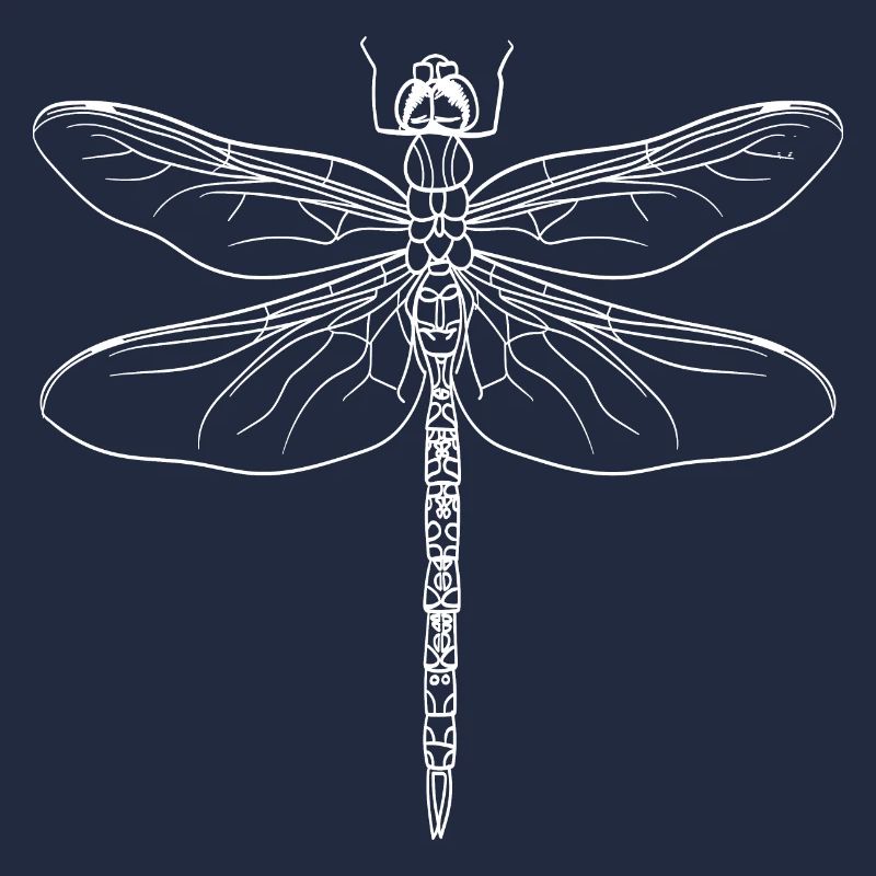 Libellule silhouette blanc