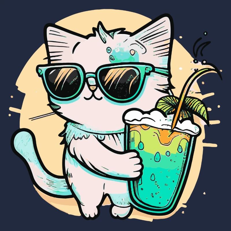 Die coolste Katze am Strand