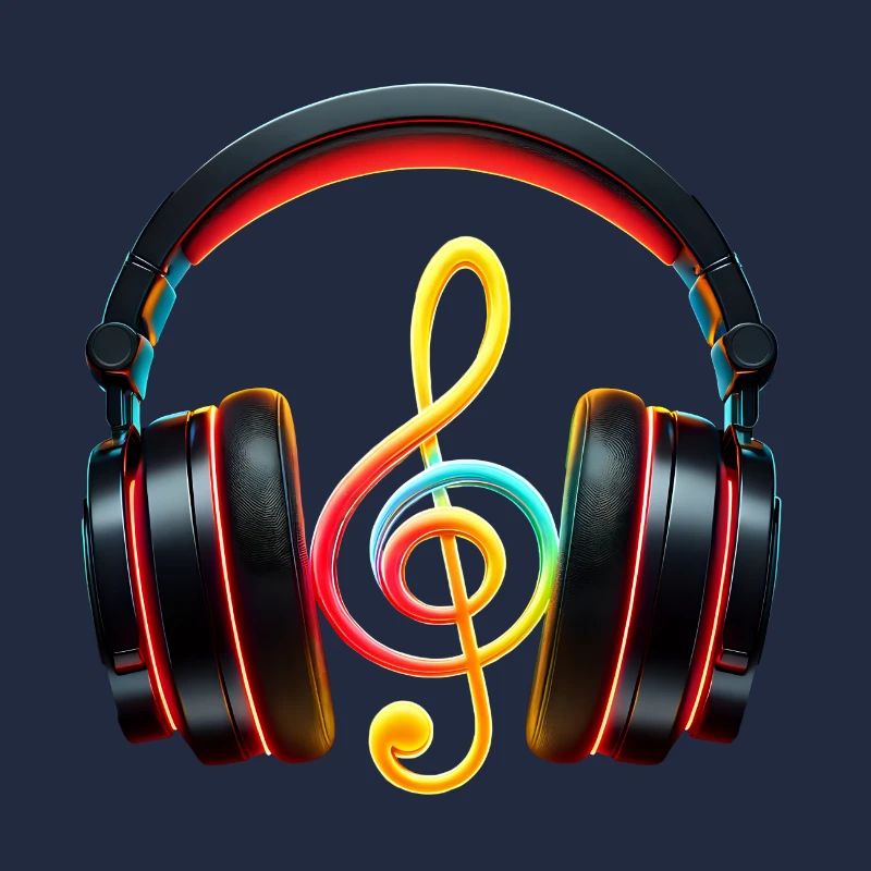 Schlanker Kopfhörer mit Musiknote